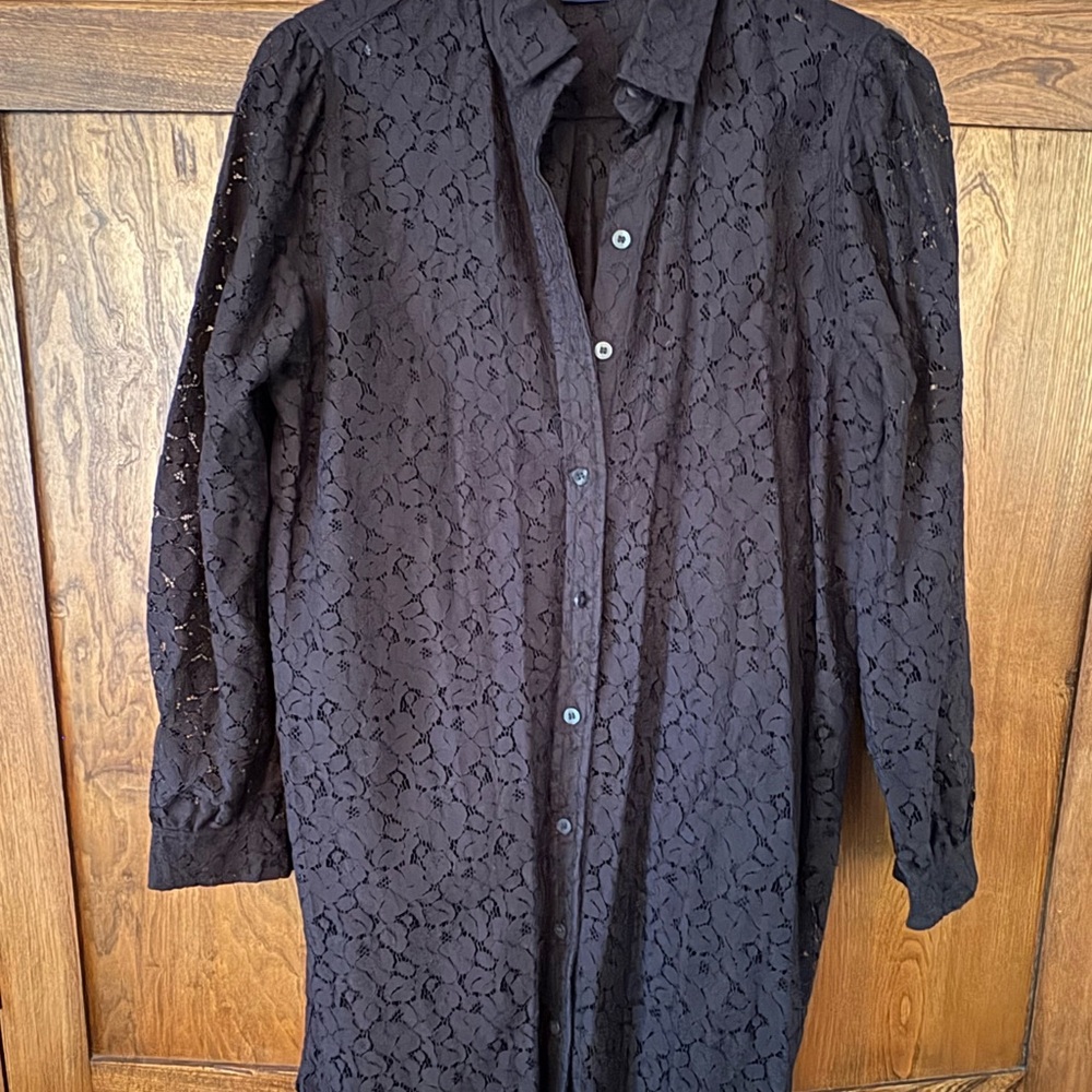 GAP Charcoal Lace Blouse